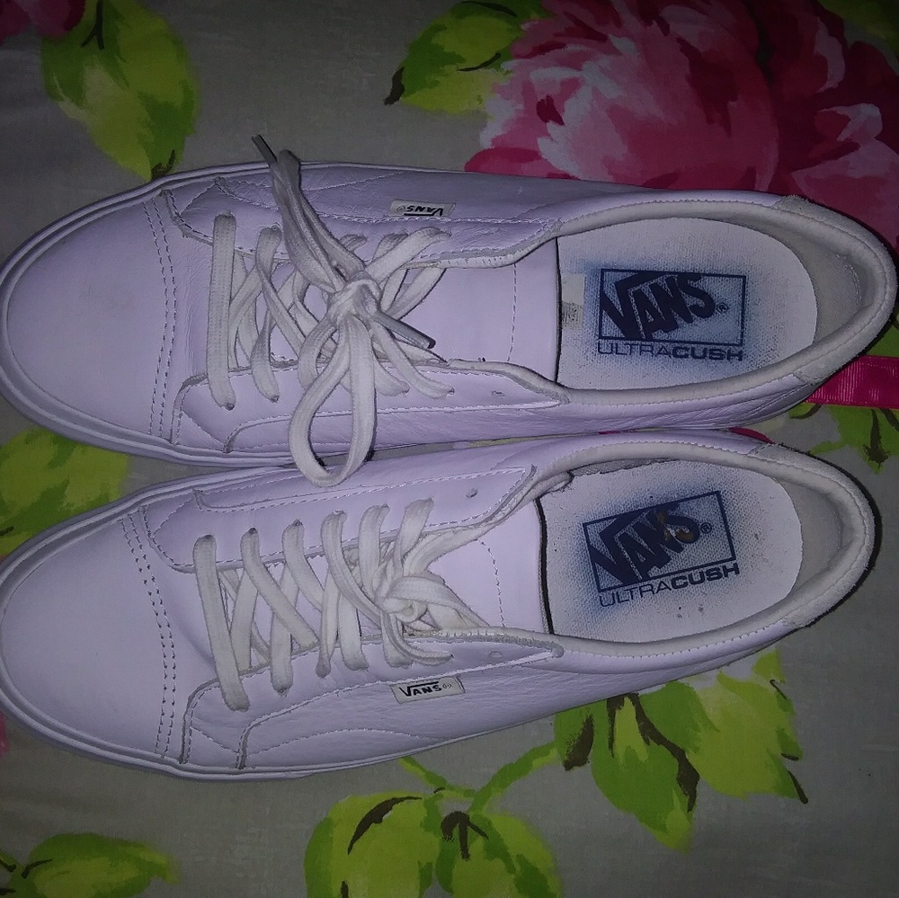 White leather Vans